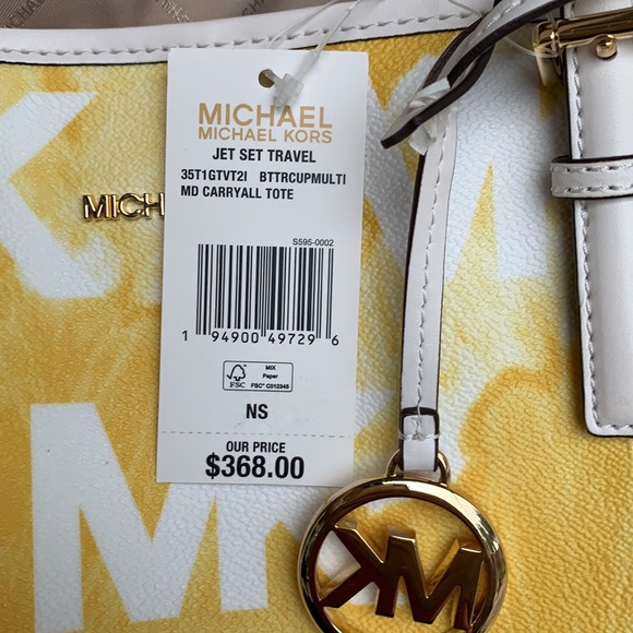 MICHAEL KORS MEDIUM SHIBORI PRINT LOGO TOTE BAG - Picture 13 of 16